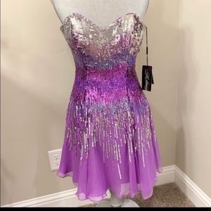 NWT La Femme Amazing Sparkly Bustier Dress